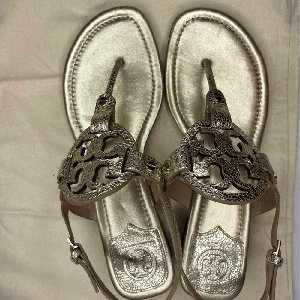 Tory Burch Gold Metallic Thong Sandal